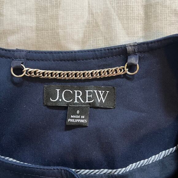 J.Crew Louisa cotton cropped navy blue blazer jacket women’s size 0 - Picture 7 of 10